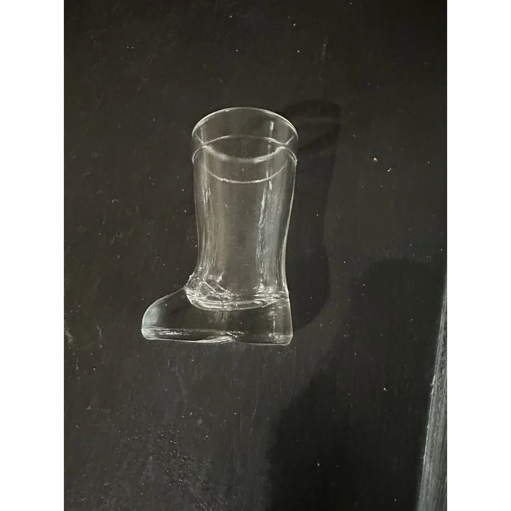 MOD DEP Glass Boot Toothpick Holder Bar Shot Vintage Italy Vase Clear